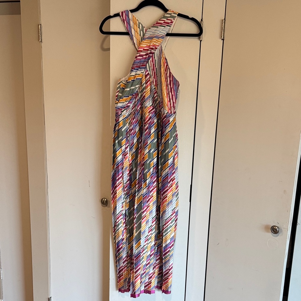 Monique Lhuillier Multicolor Striped Maxi Dress - Pink, Yellow, Blue, Green